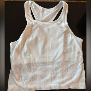 White Ribbed Women's Tank Top